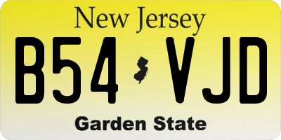 NJ license plate B54VJD