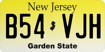 NJ license plate B54VJH