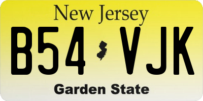 NJ license plate B54VJK