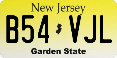 NJ license plate B54VJL