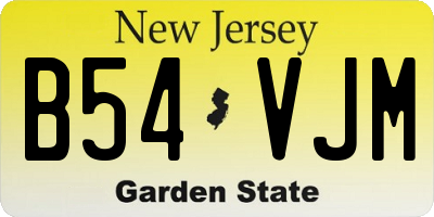 NJ license plate B54VJM