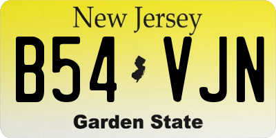 NJ license plate B54VJN
