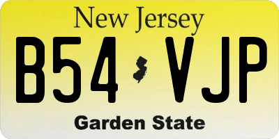NJ license plate B54VJP