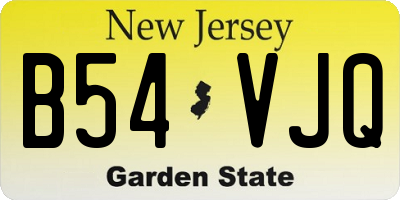 NJ license plate B54VJQ
