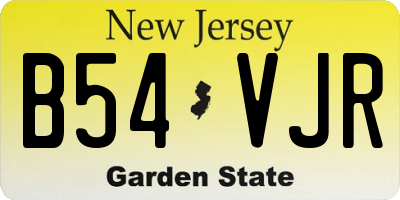 NJ license plate B54VJR
