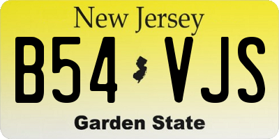 NJ license plate B54VJS