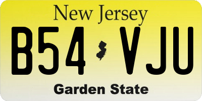 NJ license plate B54VJU