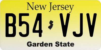 NJ license plate B54VJV