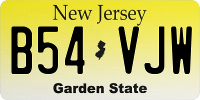 NJ license plate B54VJW