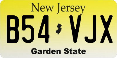 NJ license plate B54VJX
