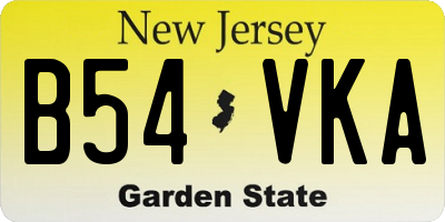 NJ license plate B54VKA