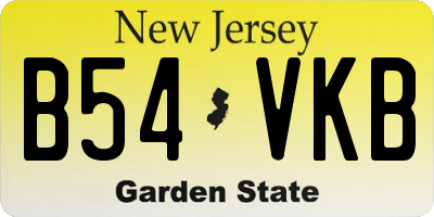 NJ license plate B54VKB