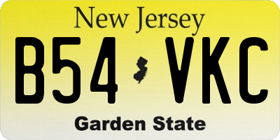 NJ license plate B54VKC