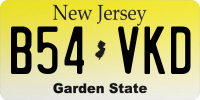NJ license plate B54VKD