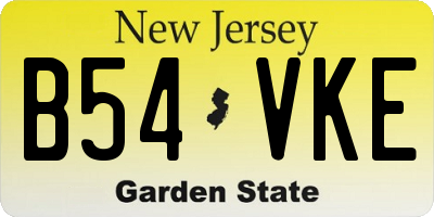NJ license plate B54VKE