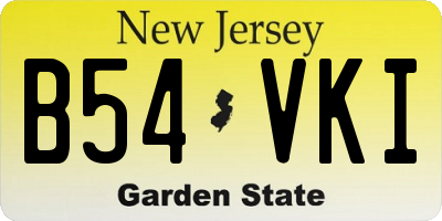 NJ license plate B54VKI