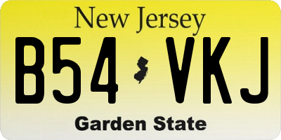 NJ license plate B54VKJ