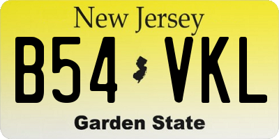 NJ license plate B54VKL