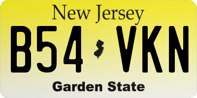NJ license plate B54VKN