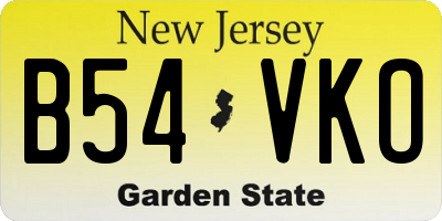 NJ license plate B54VKO