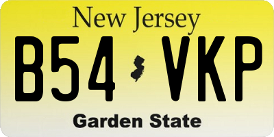 NJ license plate B54VKP