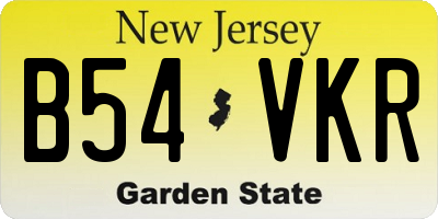 NJ license plate B54VKR