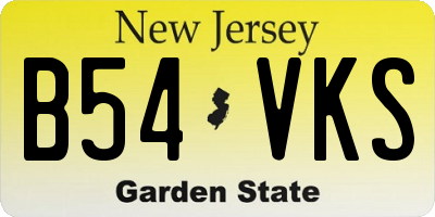 NJ license plate B54VKS
