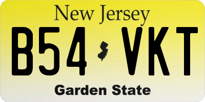 NJ license plate B54VKT