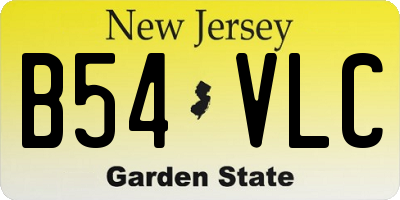 NJ license plate B54VLC