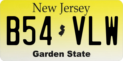 NJ license plate B54VLW