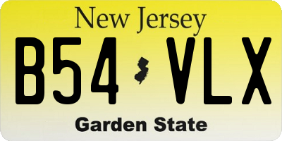 NJ license plate B54VLX