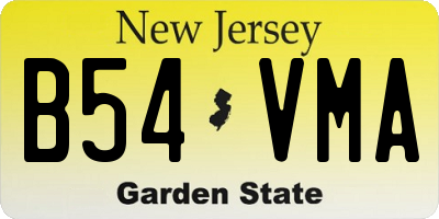 NJ license plate B54VMA
