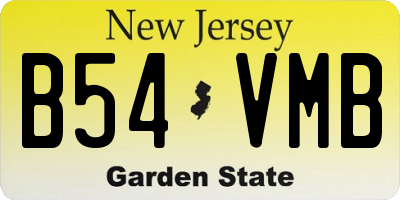 NJ license plate B54VMB