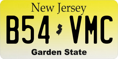 NJ license plate B54VMC