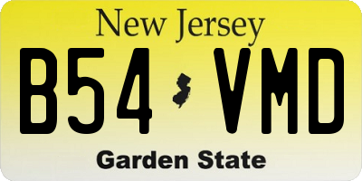 NJ license plate B54VMD