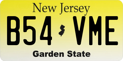 NJ license plate B54VME