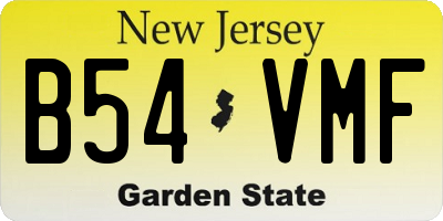 NJ license plate B54VMF