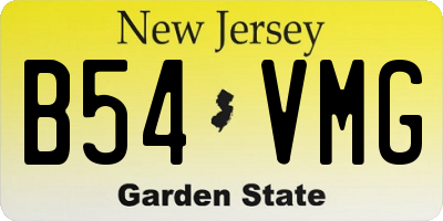 NJ license plate B54VMG