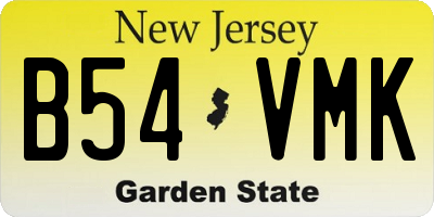 NJ license plate B54VMK