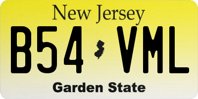 NJ license plate B54VML