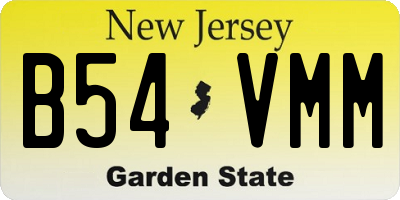 NJ license plate B54VMM