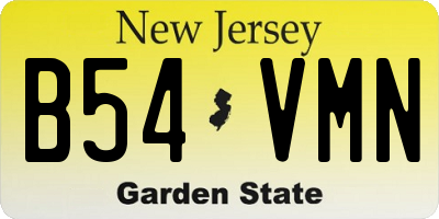 NJ license plate B54VMN