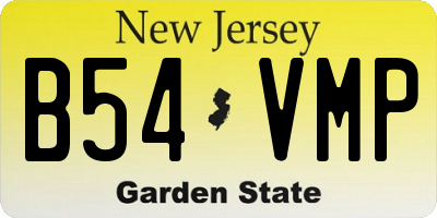 NJ license plate B54VMP