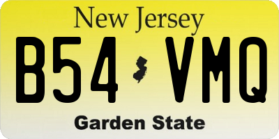 NJ license plate B54VMQ