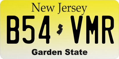 NJ license plate B54VMR