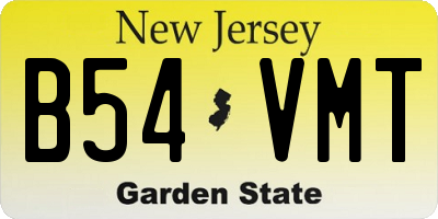 NJ license plate B54VMT