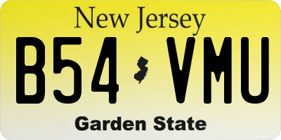 NJ license plate B54VMU