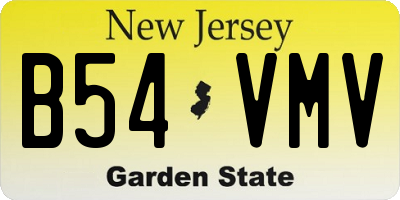 NJ license plate B54VMV