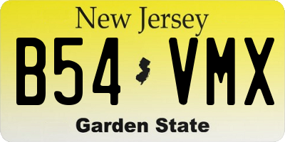 NJ license plate B54VMX
