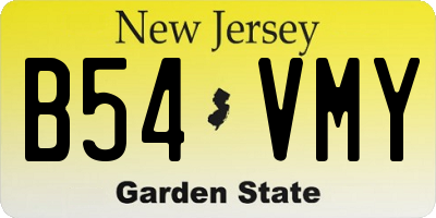 NJ license plate B54VMY